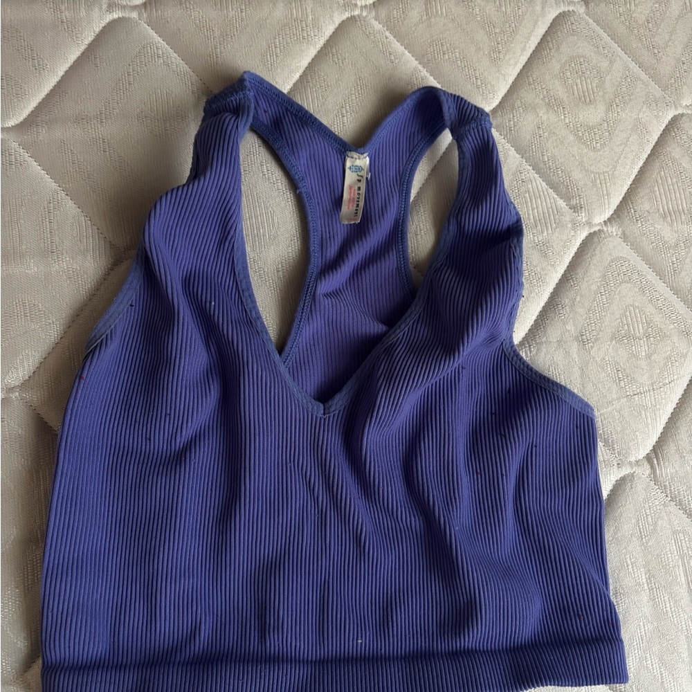 Free People Purple Tank Top Racerback Design